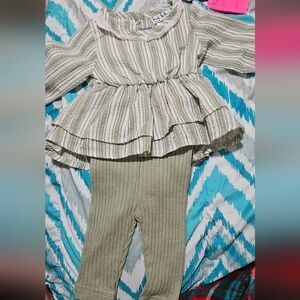 Baby Gap Striped Peplum Top and Pants Set